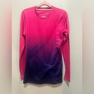Reebok Long Sleeve Athletic Top‎ Pink Purple Ombre Activewear Womens 2XL